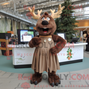 Brun Elk maskot kostume...