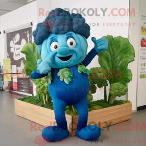 Blå Broccoli maskot kostume...