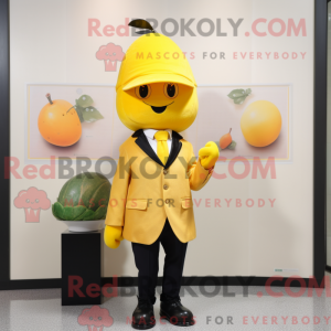 Gul Abrikos maskot kostume...