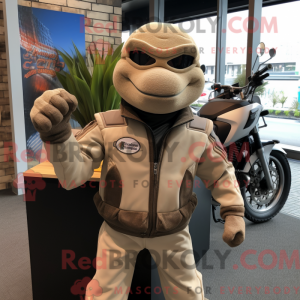 Beige skildpadde maskot...
