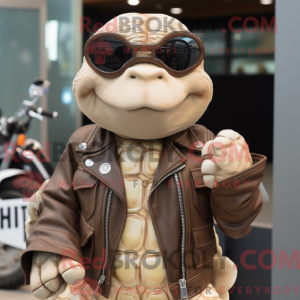 Beige skildpadde maskot...