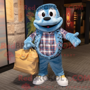Blue Python mascot costume...
