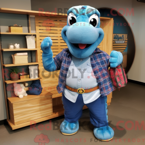 Blå Python maskot kostume...