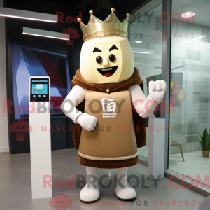 Beige King-maskotdraktfigur...
