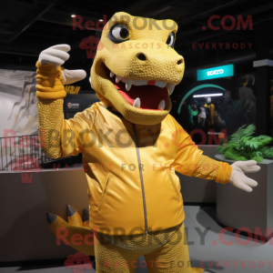Gold Krokodille maskot...