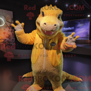 Gold Krokodille maskot...
