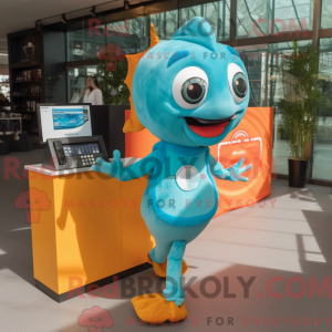 Turquoise Goldfish mascot...
