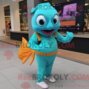 Turquoise Goldfish mascot...
