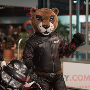 Brun Panther maskot kostume...