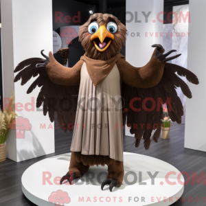 Brun Harpy maskot kostume...