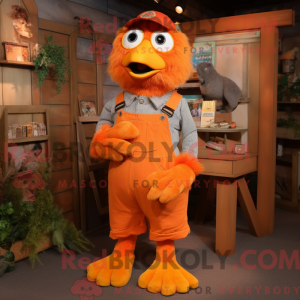 Orange Crow maskot kostume...