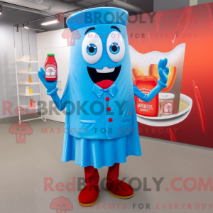 Himmelblaue Flasche Ketchup...