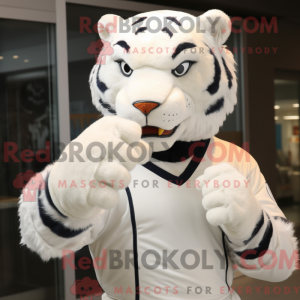 Máscara de tigre branco com...