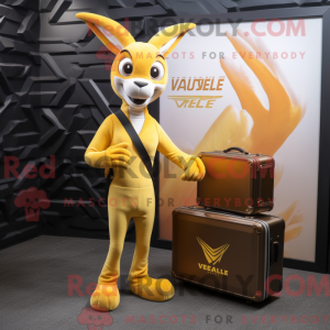 Gold Gazelle maskot kostume...