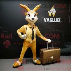 Gold Gazelle maskot kostume...