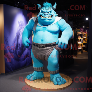 Maskotdraktfigura Cyan Ogre...