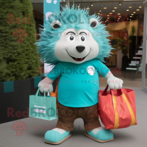 Teal Porcupine maskot...