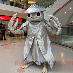 Silver Crab mascot costume...