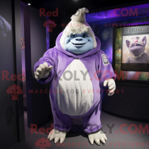Fantasia de mascote Ogre lavanda com moletom com capuz e brincos - Mascotes Ogros - REBROKO_346246 - RedBrokoly.com