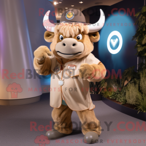 Tan Buffalo mascottekostuum...