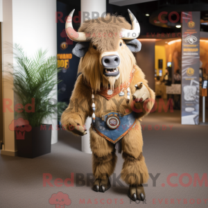 Tan Buffalo mascottekostuum...