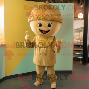 Gold Falafel mascot costume...