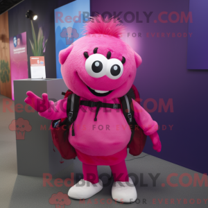 Magenta Pink maskot kostume...