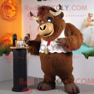 Brun Buffalo maskot kostume...