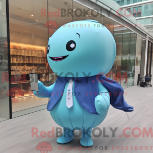 Sky Blue Blue Whale maskot...