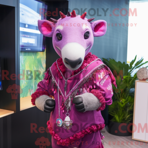 Magenta Tapir Maskottchen...