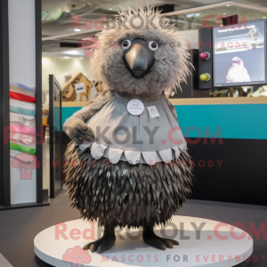 Sølv Kiwi maskot kostume...