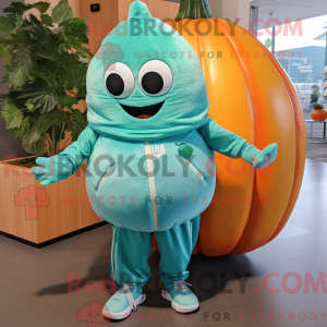 Blågrøn melon maskot...