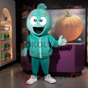 Blågrøn melon maskot...