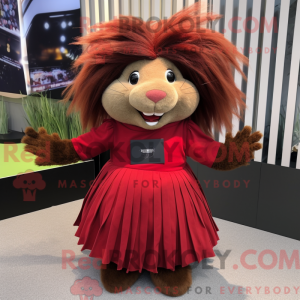 Maroon marsvin maskot...