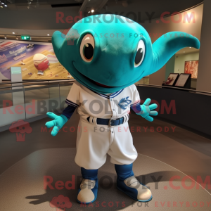 Turquoise Manta Ray mascot...