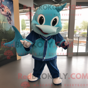Turquoise Manta Ray mascot...