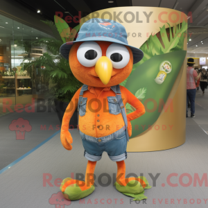 Oranje Kiwi-mascottekostuum...