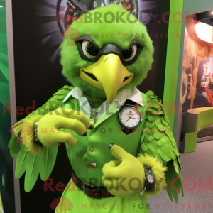 Lime Green Hawk maskot...