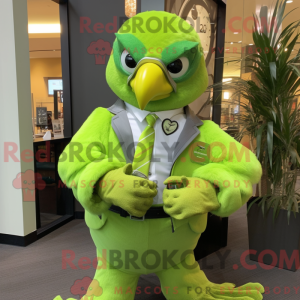 Lime Green Hawk maskot...