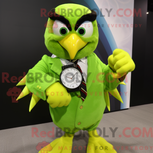 Lime Green Hawk maskot...