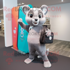 Grå Dormus maskot kostume...