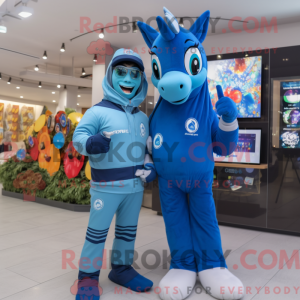 Blue Mare maskot kostume...