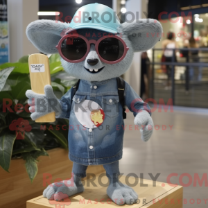 Grå Ceviche maskot kostume...