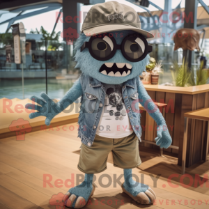 Gray Ceviche mascot costume...