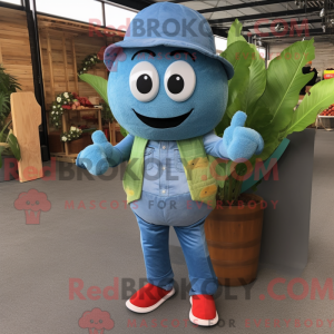 Blå Melon maskot kostume...