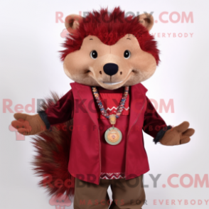 Fantasia de mascote de ouriço-marrom com colete e pulseiras - Ouriços mascotes - REBROKO_346540 - RedBrokoly.com