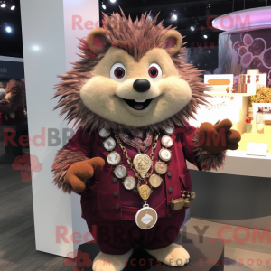 Maroon Hedgehog maskot...