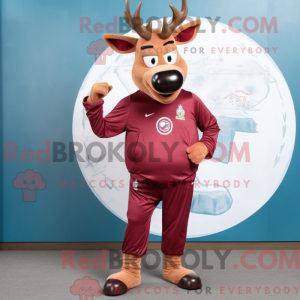 Maroon Elg-maskotdraktfigur...