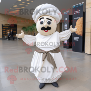 Hvit Falafel maskot kostyme...