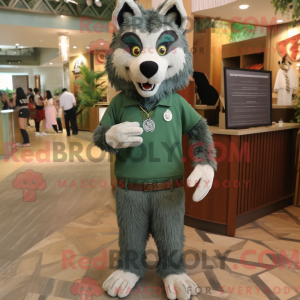 Olive Wolf-mascottekostuum...